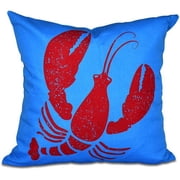 Simply Daisy 16" x 16" Lobster Animal Print Outdoor Pillow, Blue