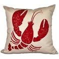 thumbnail image 1 of Simply Daisy 16" x 16" Lobster Animal Print Outdoor Pillow, Brown, 1 of 1