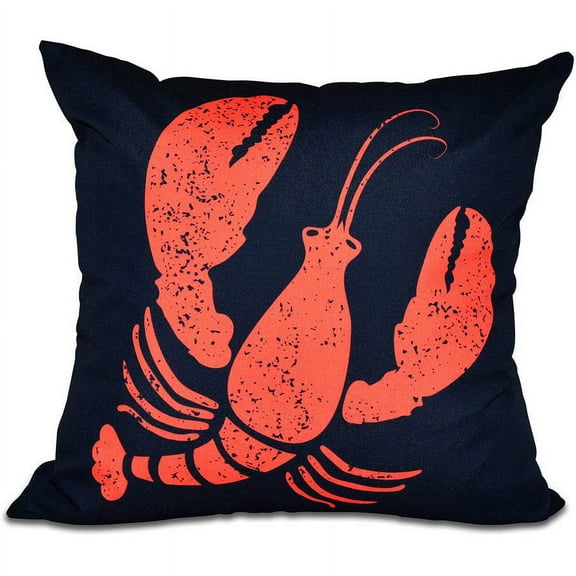 Simply Daisy 16" x 16" Lobster Animal Print Outdoor Pillow