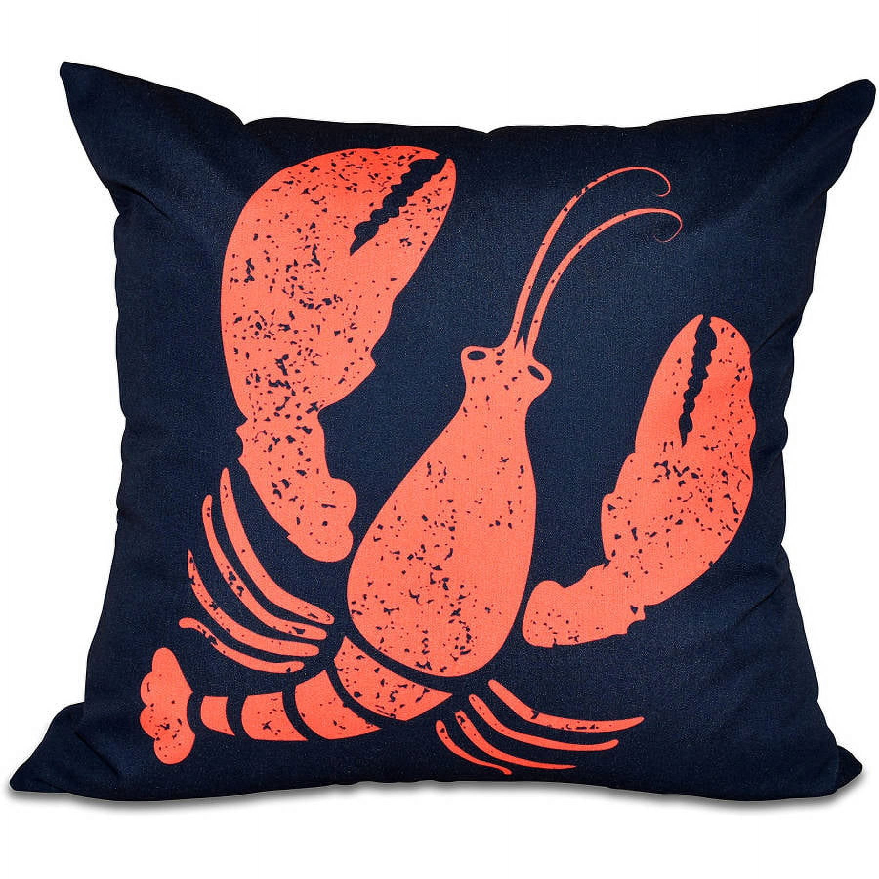 Simply Daisy 16" x 16" Lobster Animal Print Pillow
