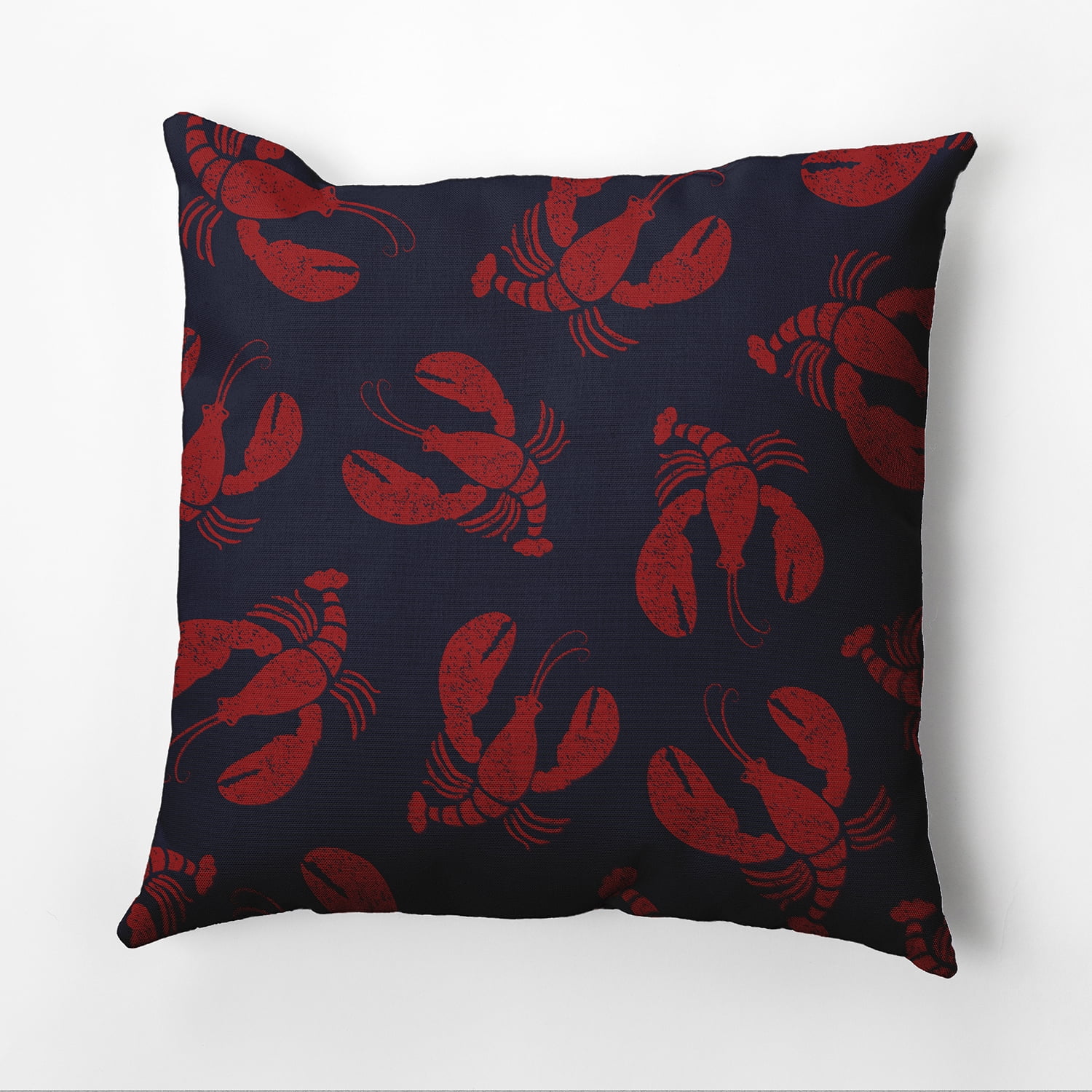 Simply Daisy 16" x 16" Lobster Fest Animal Outdoor Pillow, Navy (1 count)