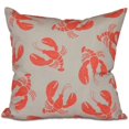 thumbnail image 1 of Simply Daisy 16" x 16" Lobster Fest Animal Print Outdoor Pillow, 1 of 1