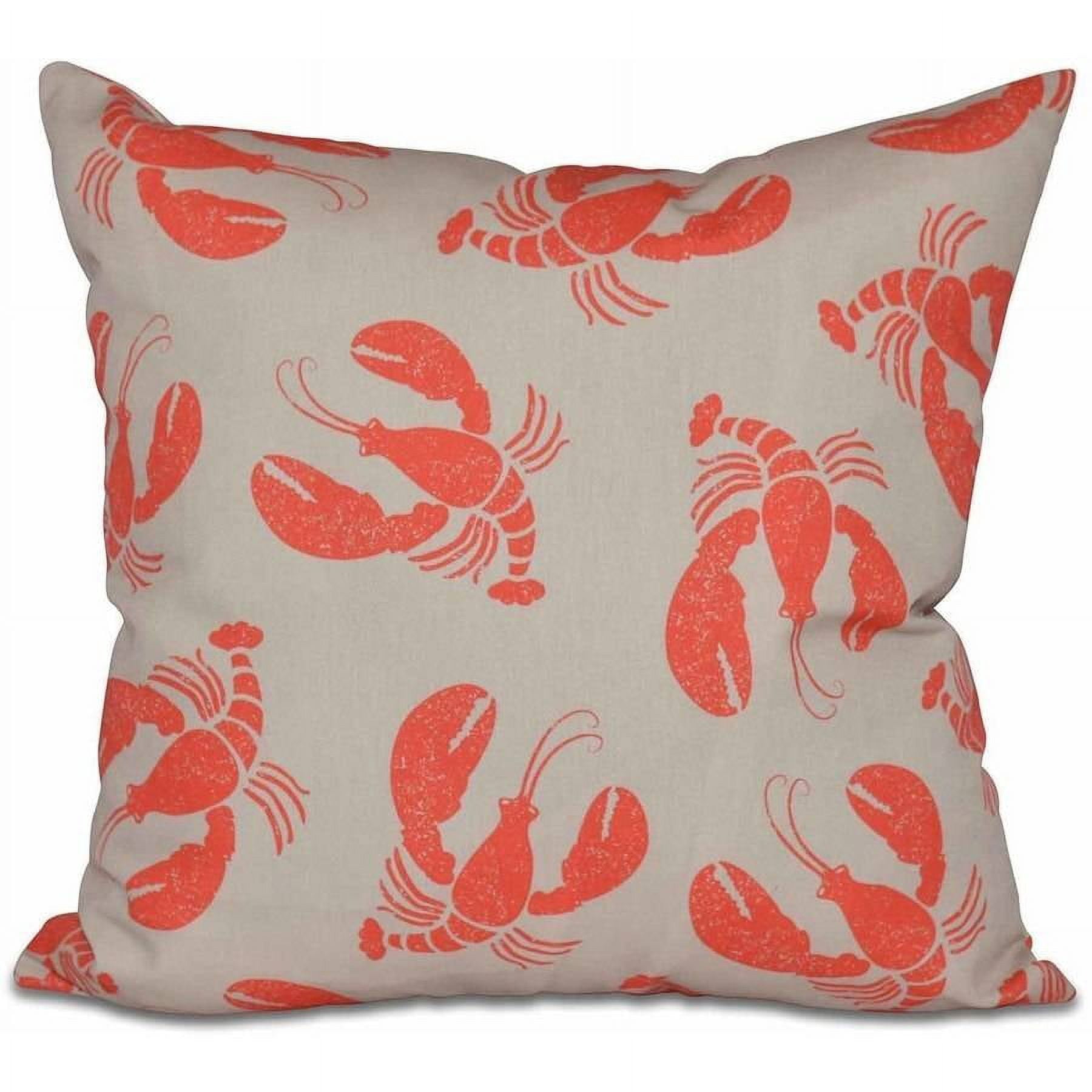 Simply Daisy 16" x 16" Lobster Fest Animal Print Pillow
