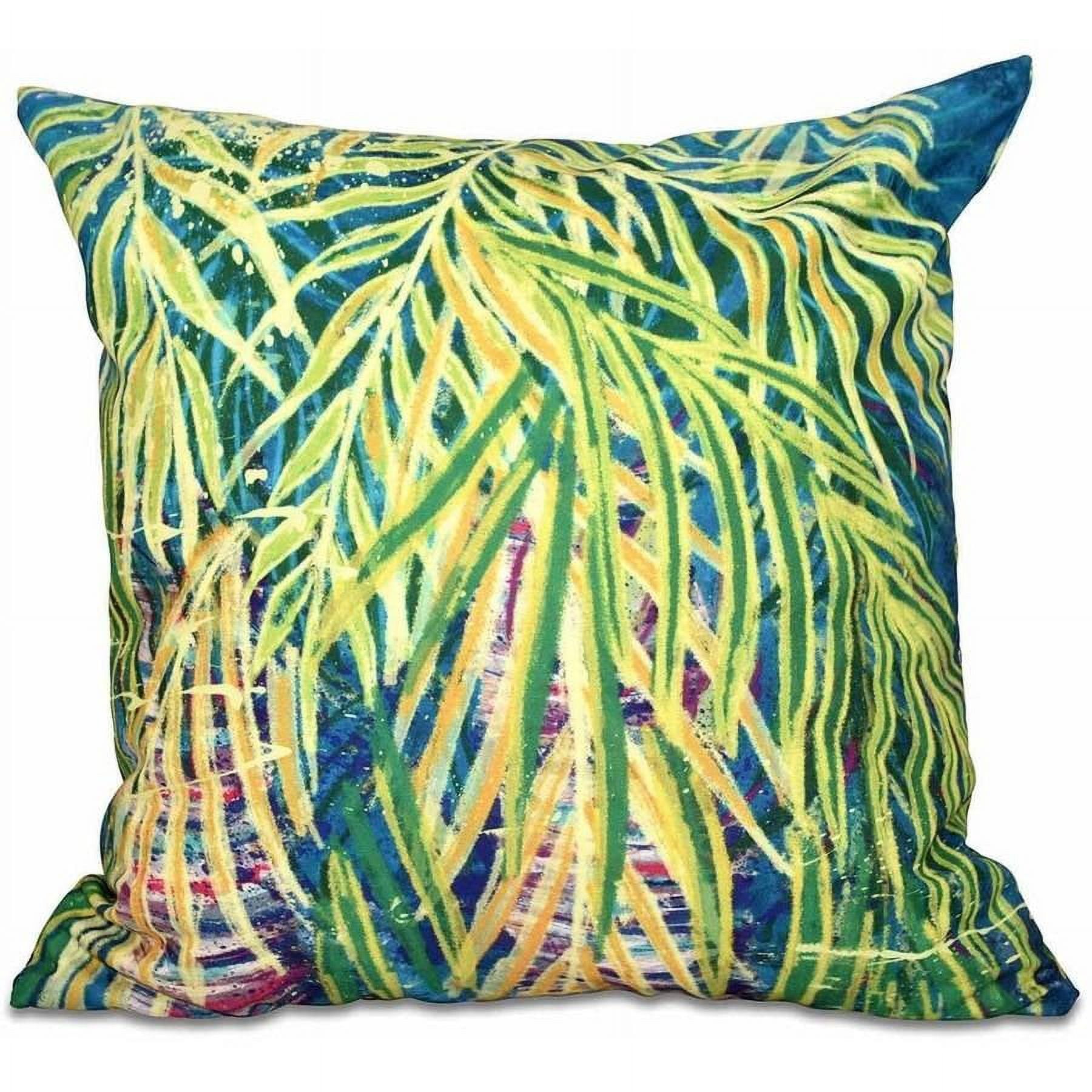 Simply Daisy 16" x 16" Malibu Floral Print Pillow, Dark Blue
