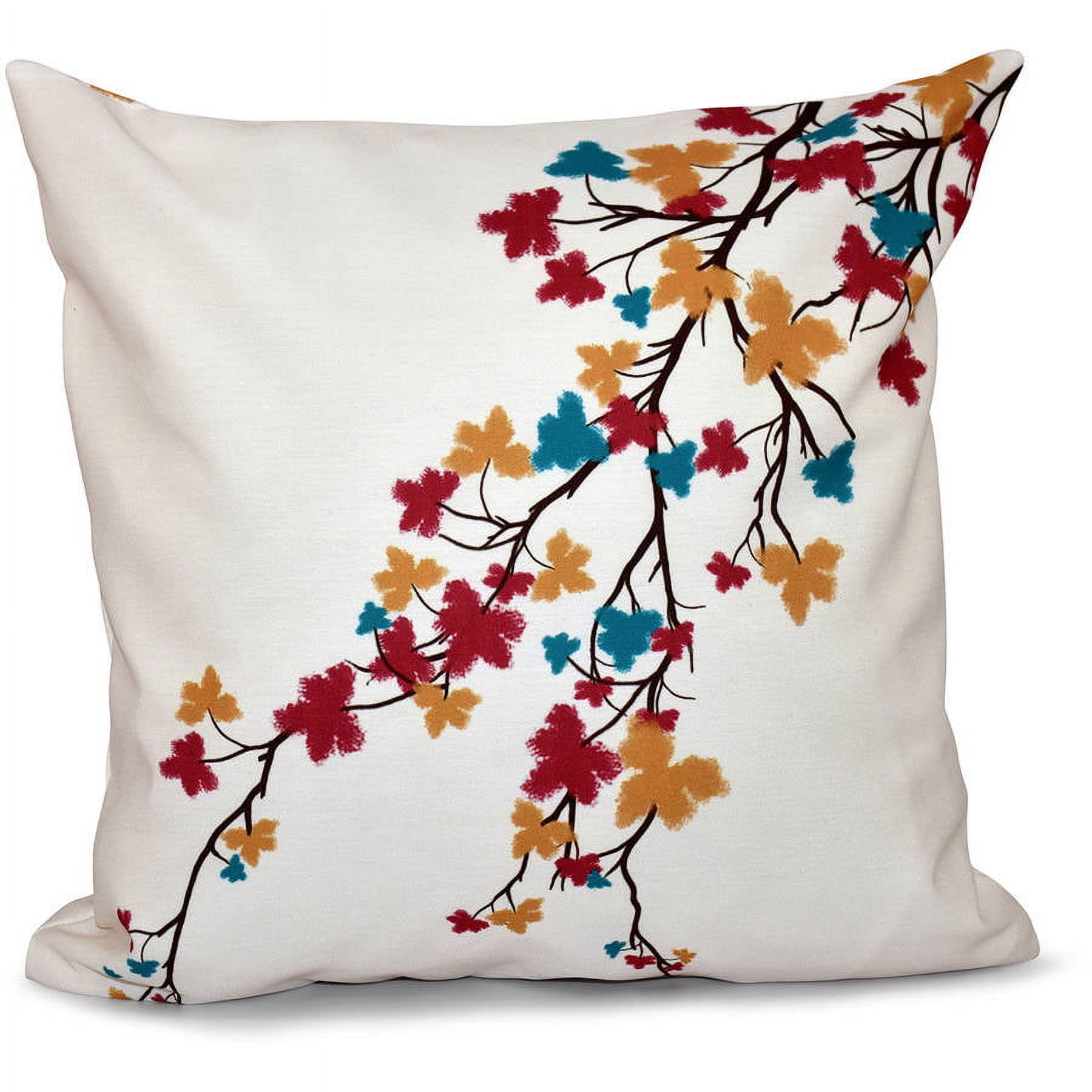 Simply Daisy 16" x 16" Maple Hues Flower Print Pillow