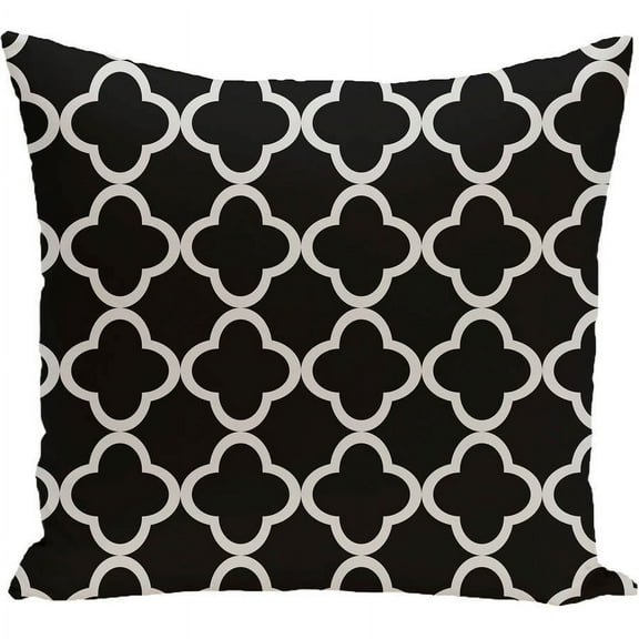 Simply Daisy 16" x 16" Marrakech Express Geometric Print Pillow, Black