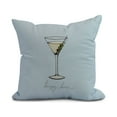 thumbnail image 1 of Simply Daisy, 16" x 16" Martini Glass Happy Hour , Geometric Print Outdoor Pillow, Pale Blue, 1 of 2