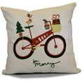 thumbnail image 1 of Simply Daisy 16" x 16" Merry Bird Bike Geometric Print Pillow, 1 of 2