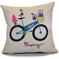 thumbnail image 1 of Simply Daisy 16" x 16" Merry Bird Bike Geometric Print Pillow, 1 of 2