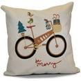 thumbnail image 1 of Simply Daisy 16" x 16" Merry Bird Bike Geometric Print Pillow, 1 of 2