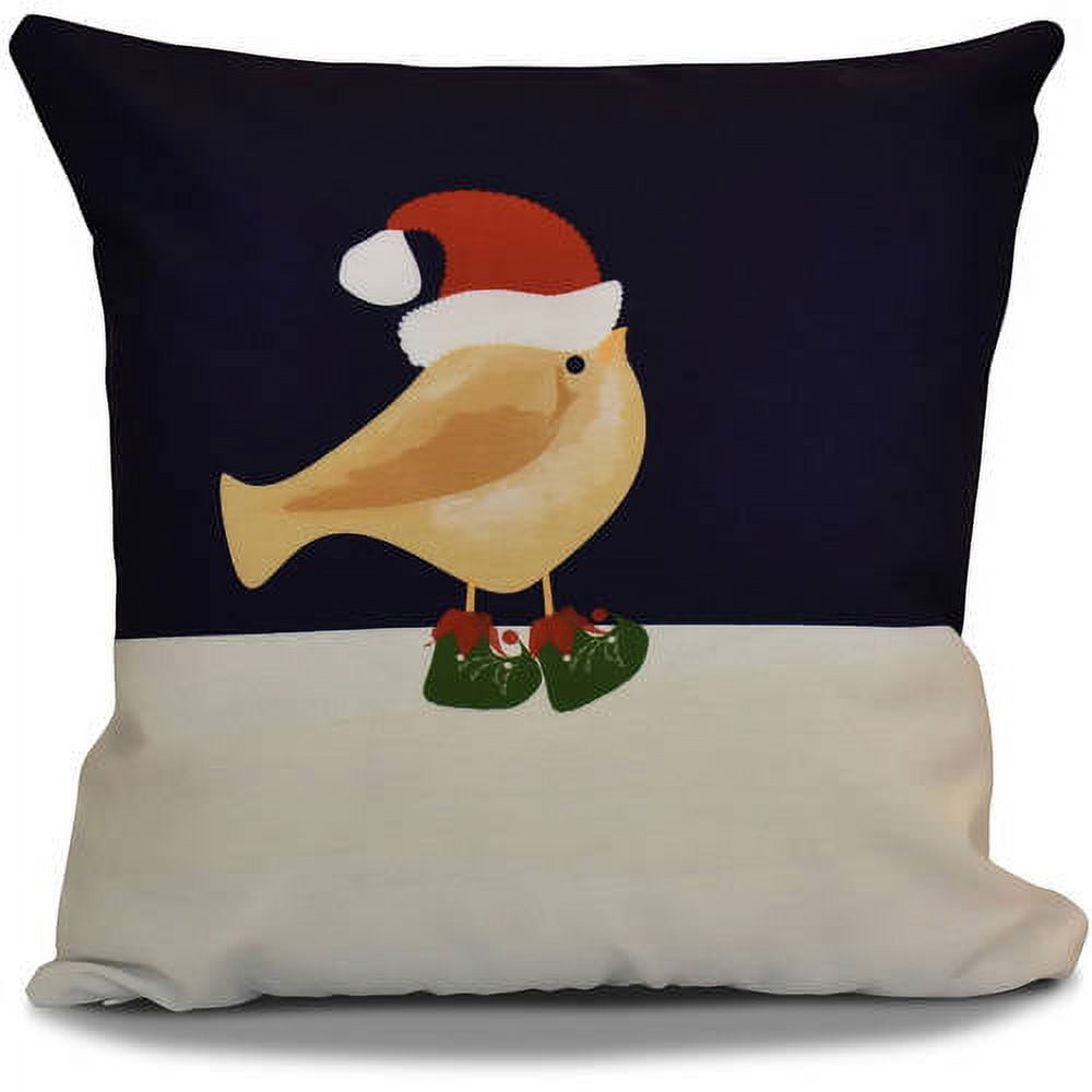 Simply Daisy 16" x 16" Merry Christmas Bird Animal Print Outdoor Pillow
