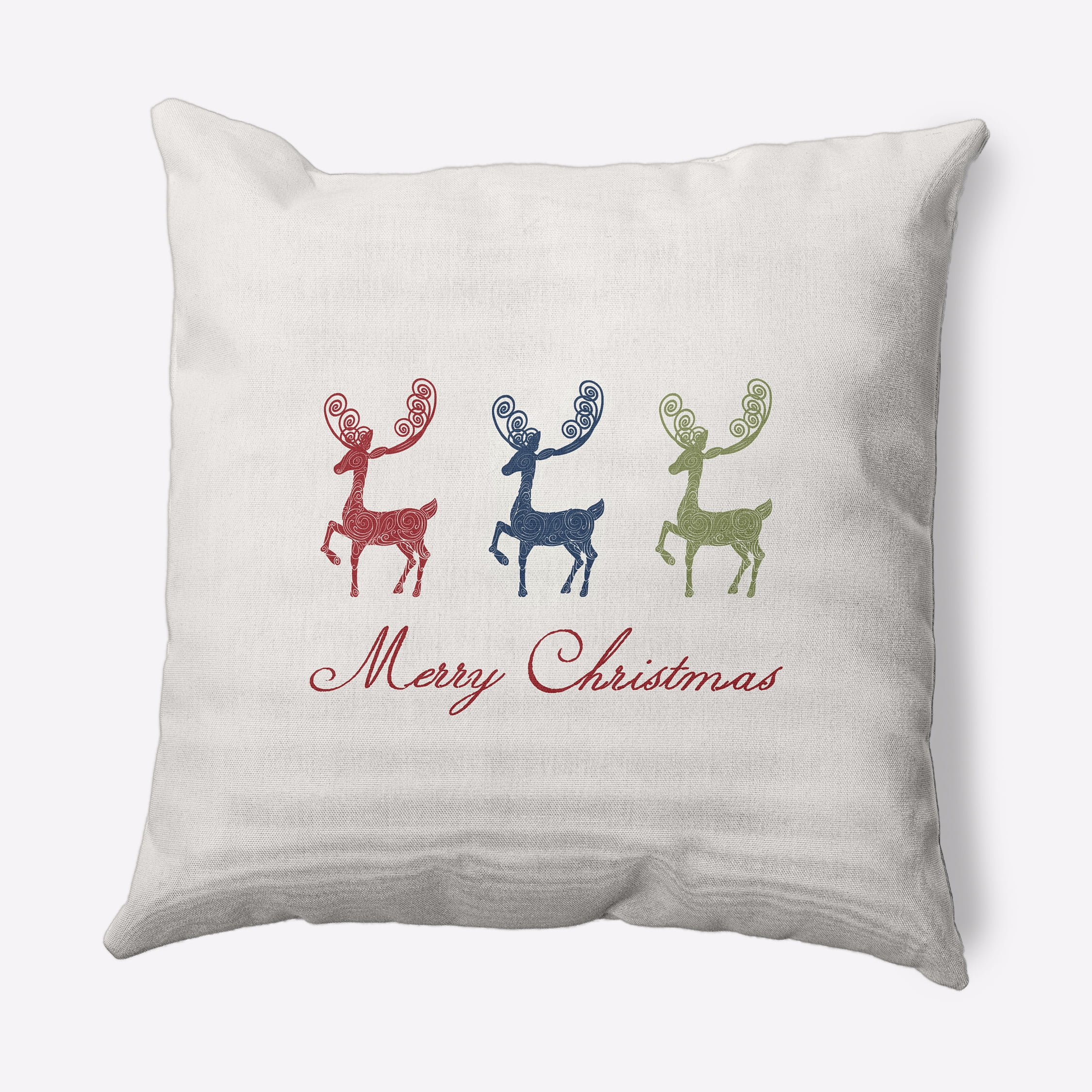 Simply Daisy 16" x 16" Merry Christmas Reindeer Decorative Throw Pillow