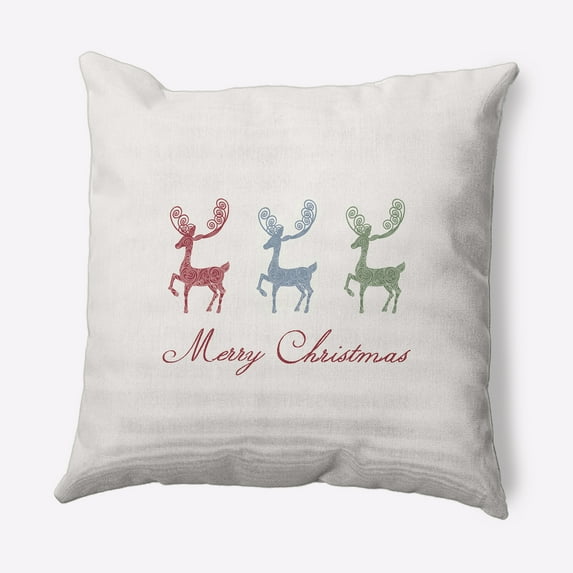 Simply Daisy 16" x 16" Merry Christmas Reindeer Decorative Throw Pillow