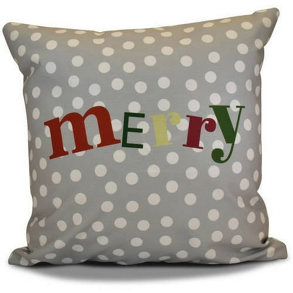 Simply Daisy 16" x 16" Merry Dot Word Print Pillow