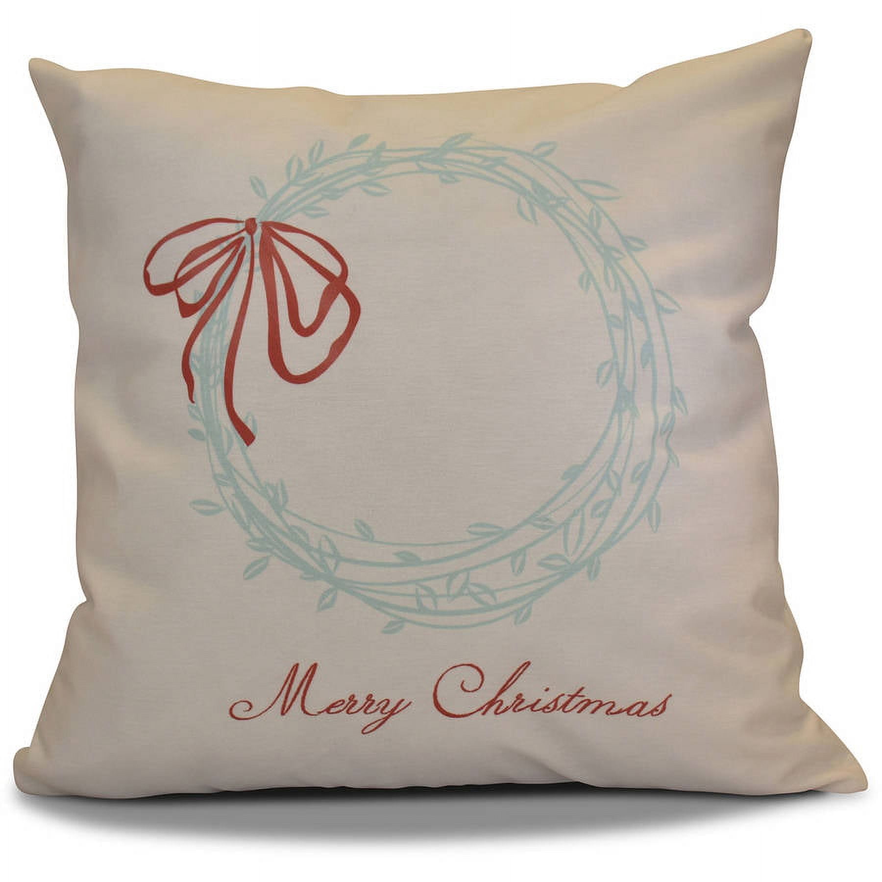 Simply Daisy 16" x 16" Merry Wishes Word Print Pillow