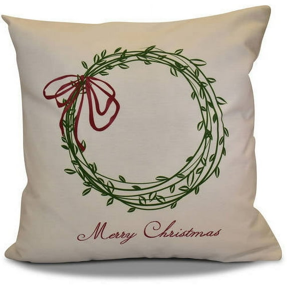 Simply Daisy 16" x 16" Merry Wishes Word Print Pillow