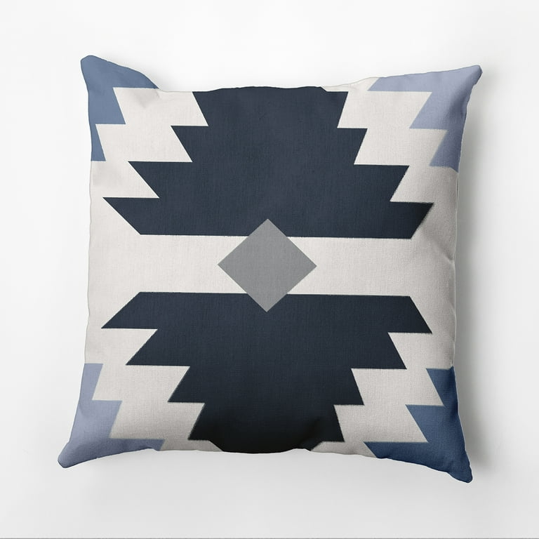 Navy geometric pillow sales