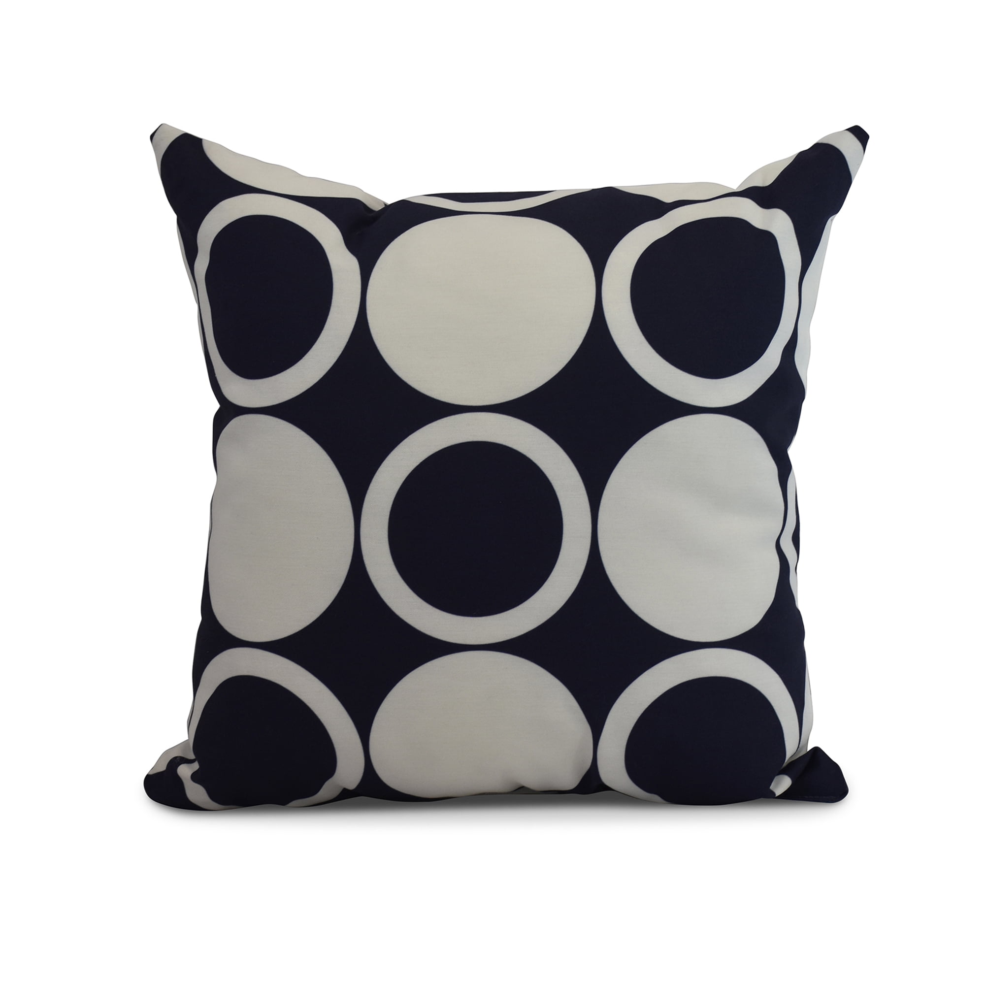 Simply Daisy, 16" x 16" ModCircles, Geometric Print Outdoor Pillow, Navy Blue