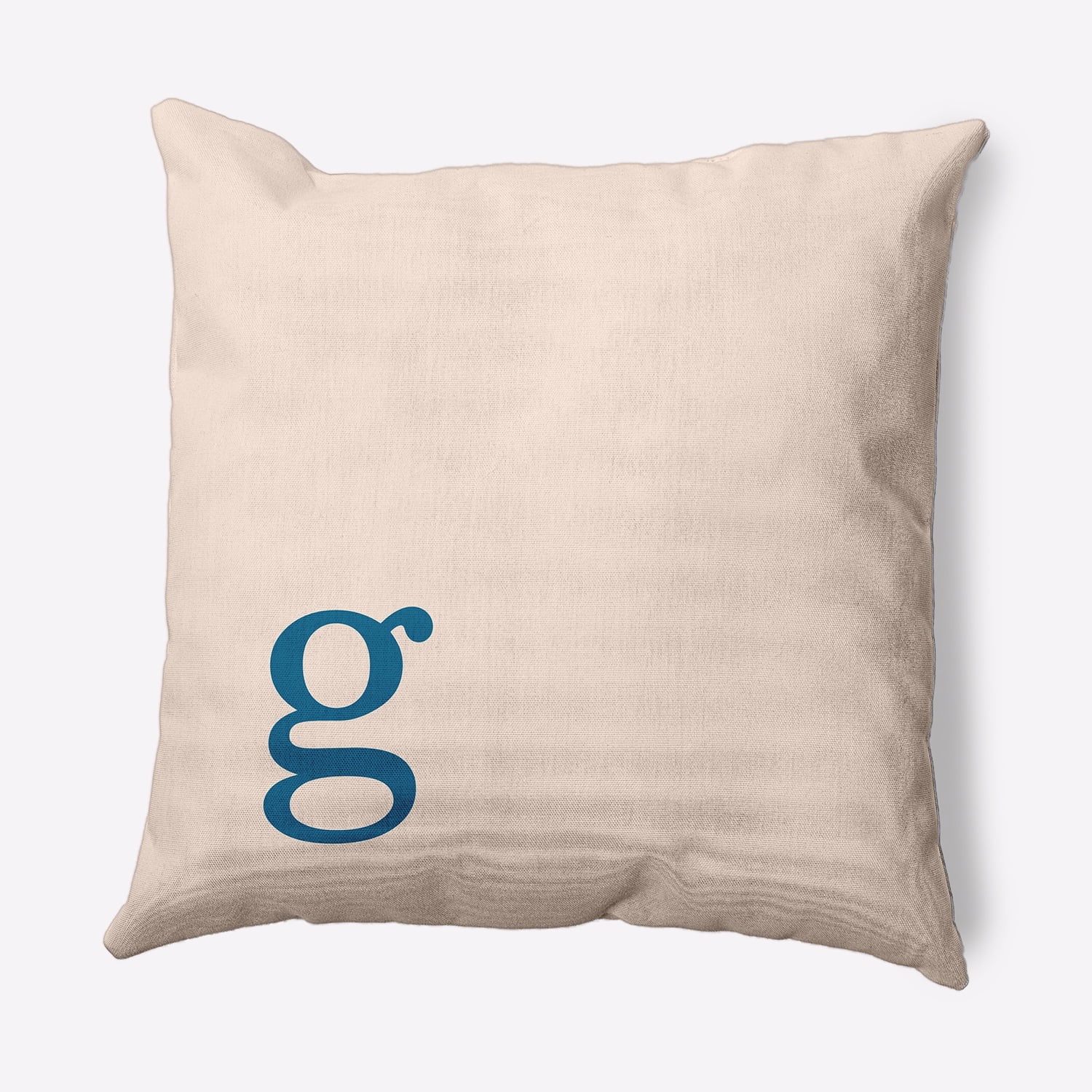 Simply Daisy 16" x 16" Modern Monogram Decorative Throw Pillow, Autumn Blue