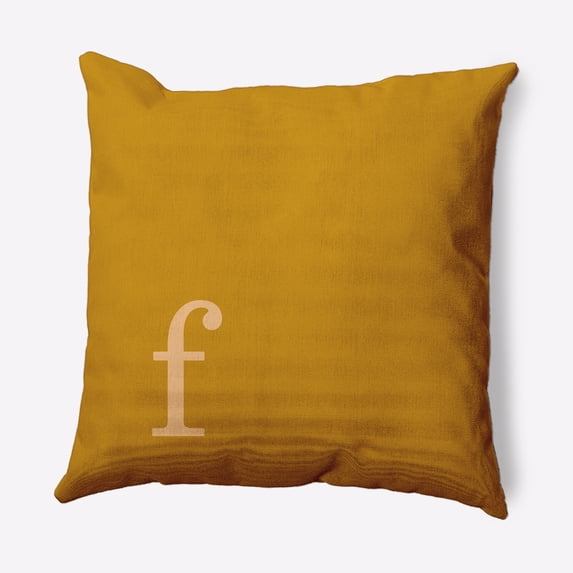 Simply Daisy 16" x 16" Modern Monogram Decorative Throw Pillow, Autumn Gold