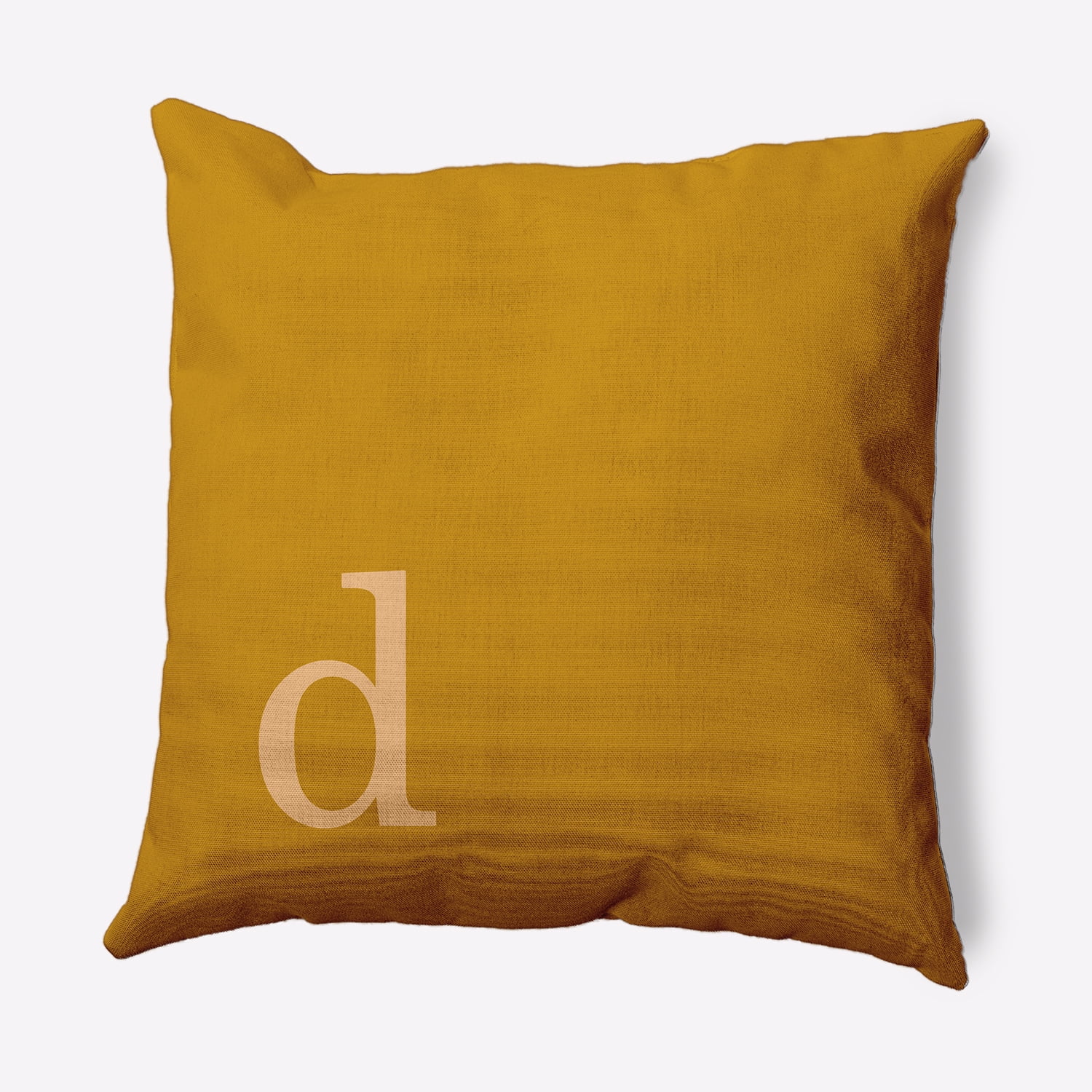 Simply Daisy 16" x 16" Modern Monogram Decorative Throw Pillow, Autumn Gold