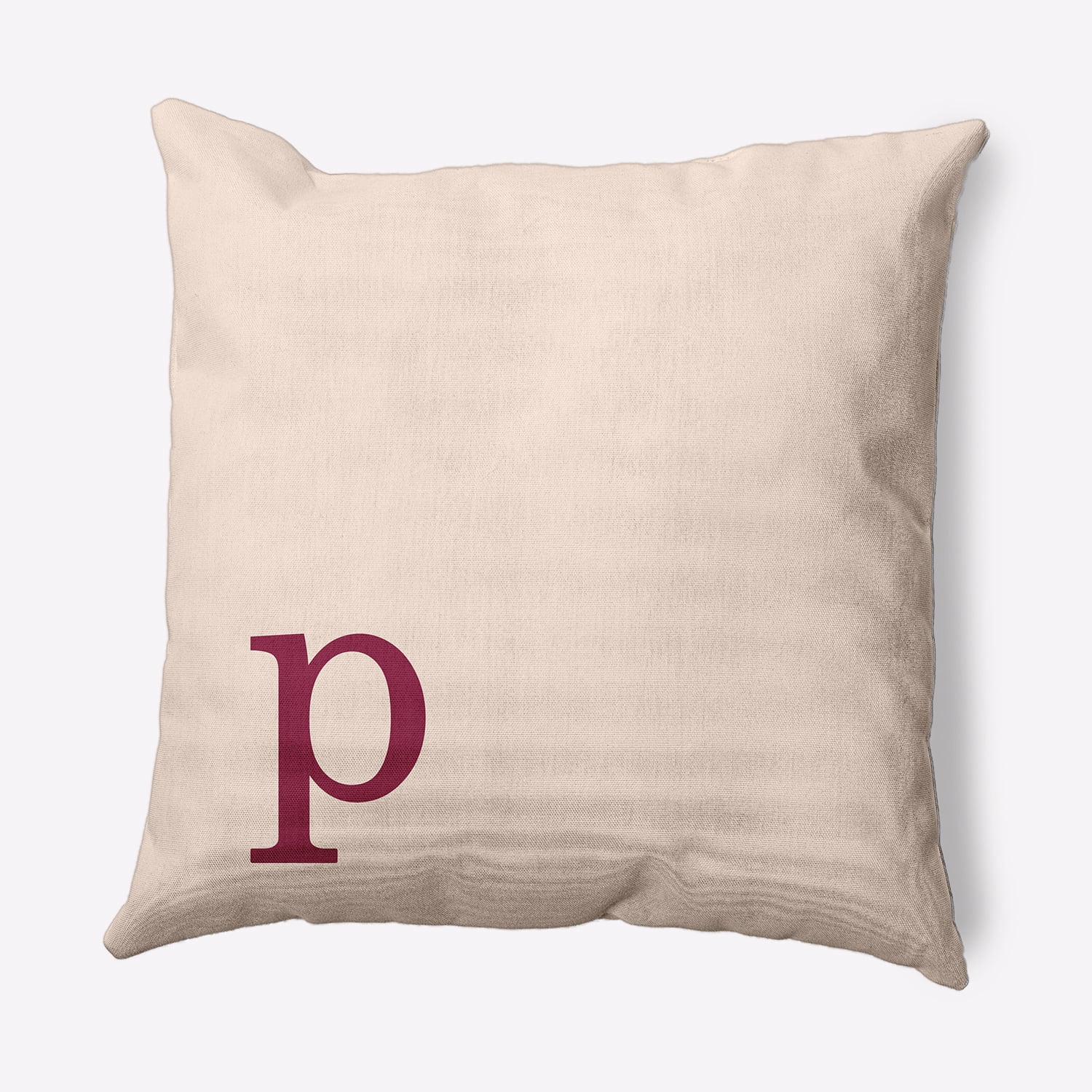 Simply Daisy 16" x 16" Modern Monogram Decorative Throw Pillow, Cranberry
