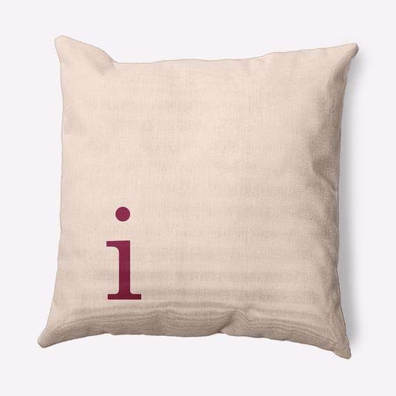 Simply Daisy 16" x 16" Modern Monogram Decorative Throw Pillow, Cranberry
