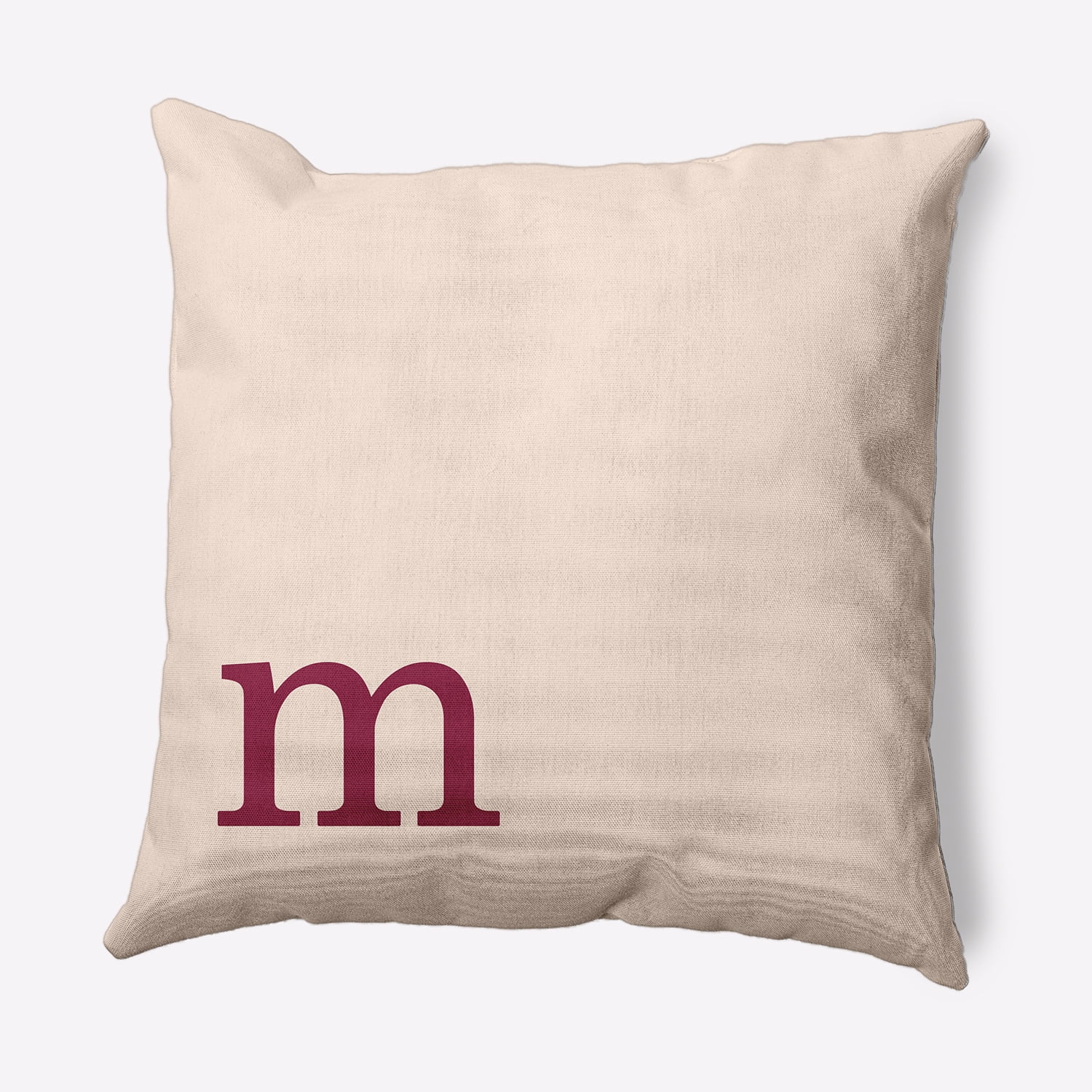Simply Daisy 16" x 16" Modern Monogram Decorative Throw Pillow, Cranberry
