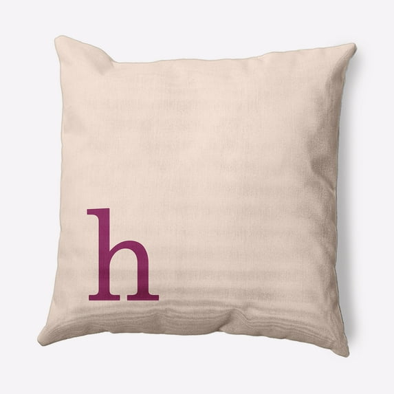 Simply Daisy 16" x 16" Modern Monogram Decorative Throw Pillow, Dusty Rose