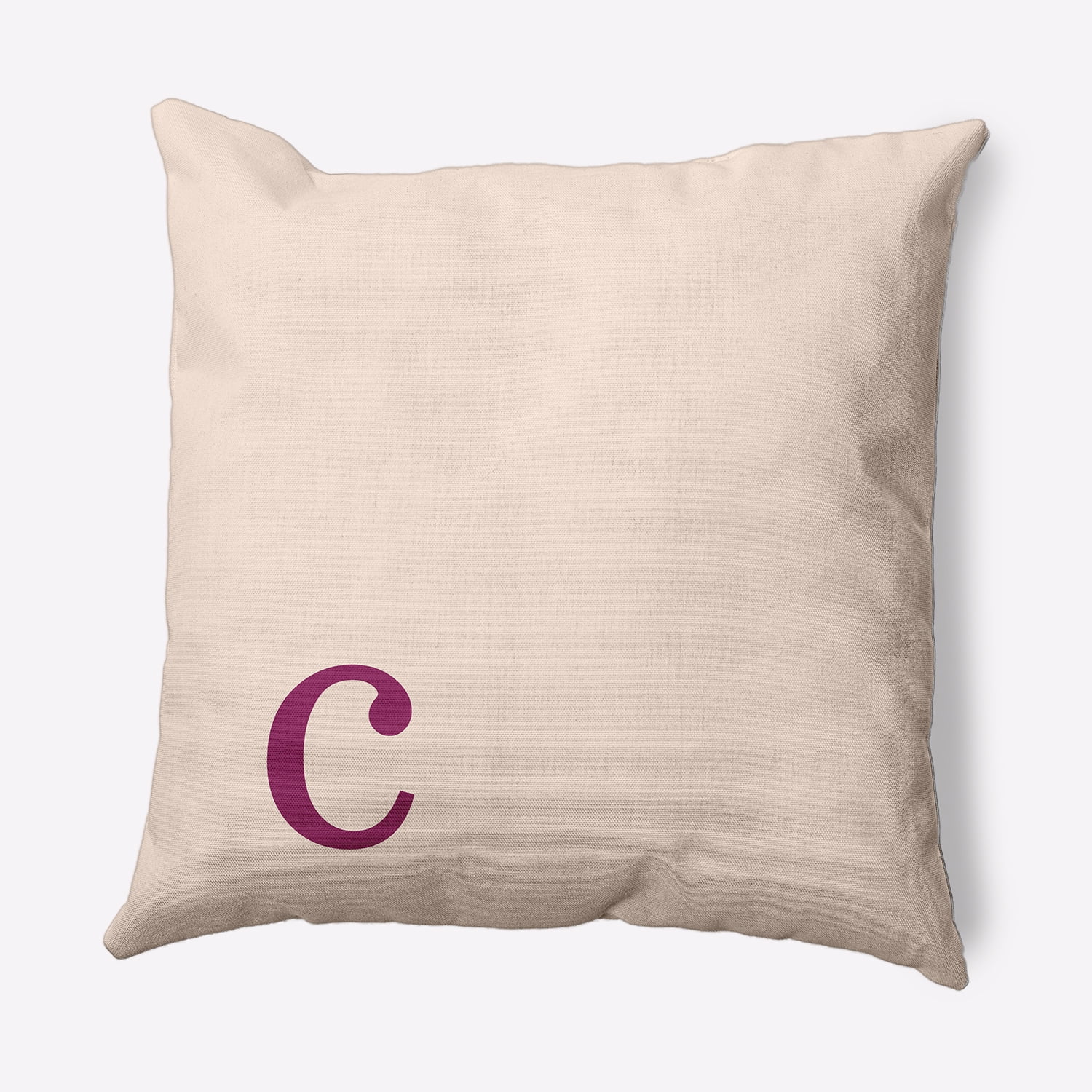 Simply Daisy 16" x 16" Modern Monogram Decorative Throw Pillow, Dusty Rose