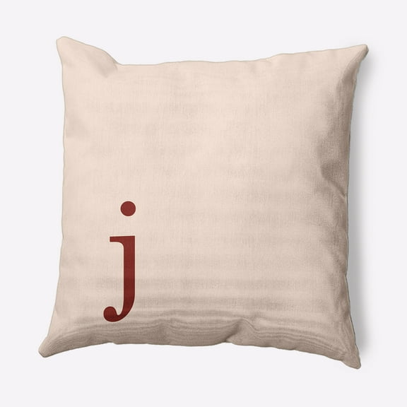 Simply Daisy 16" x 16" Modern Monogram Decorative Throw Pillow, Maple Red