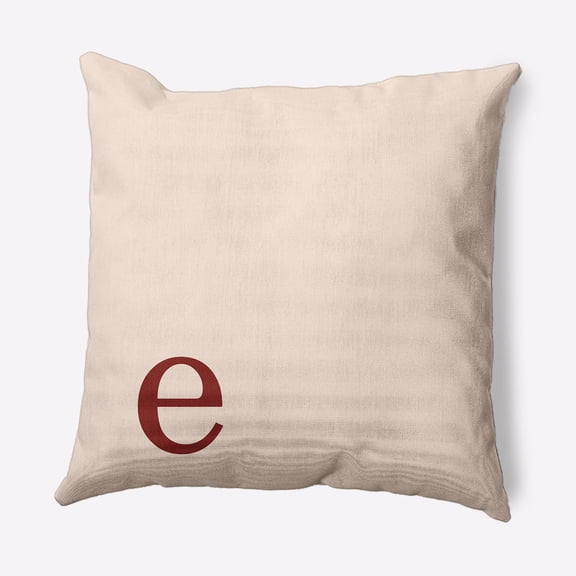 Simply Daisy 16" x 16" Modern Monogram Decorative Throw Pillow, Maple Red