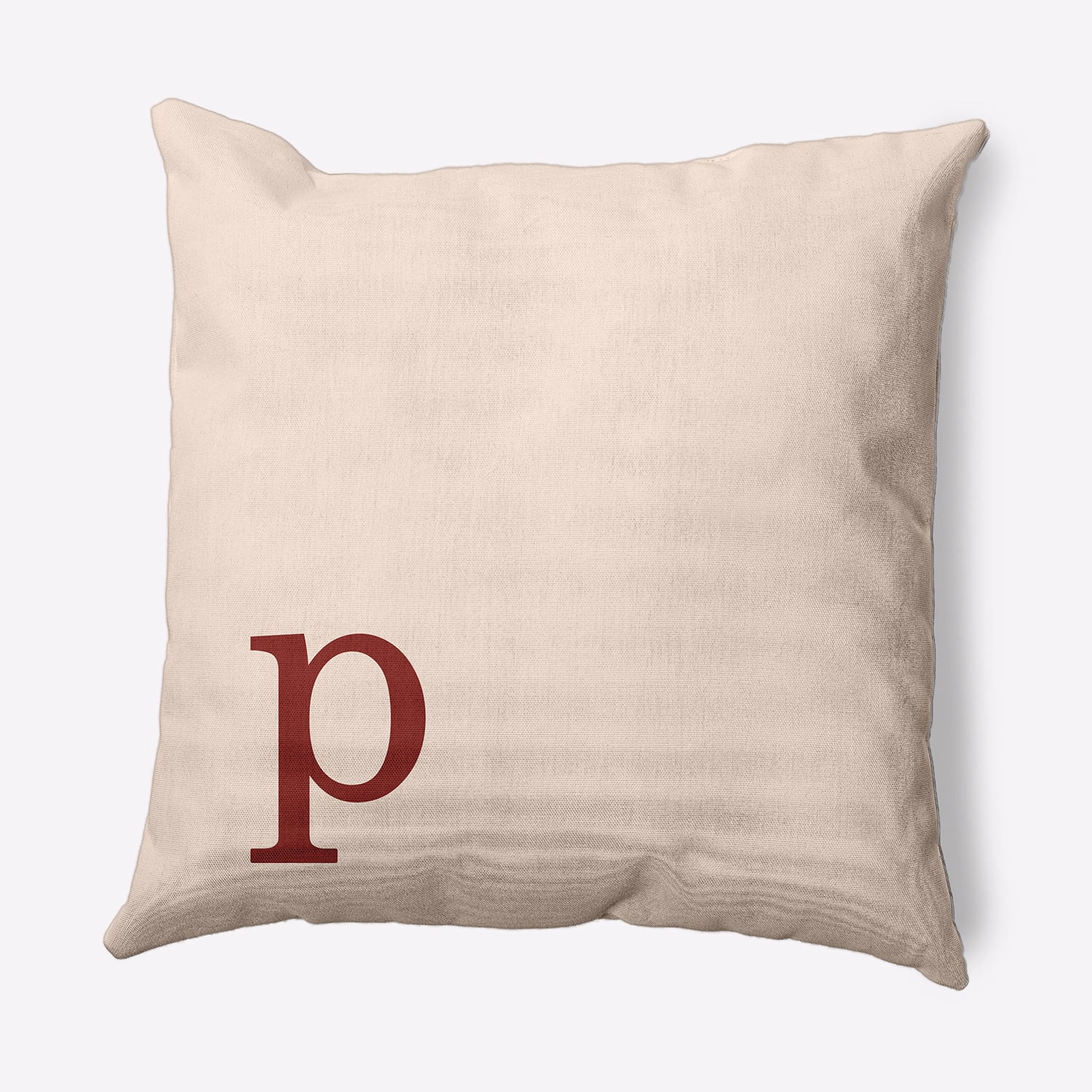Simply Daisy 16" x 16" Modern Monogram Decorative Throw Pillow, Maple Red