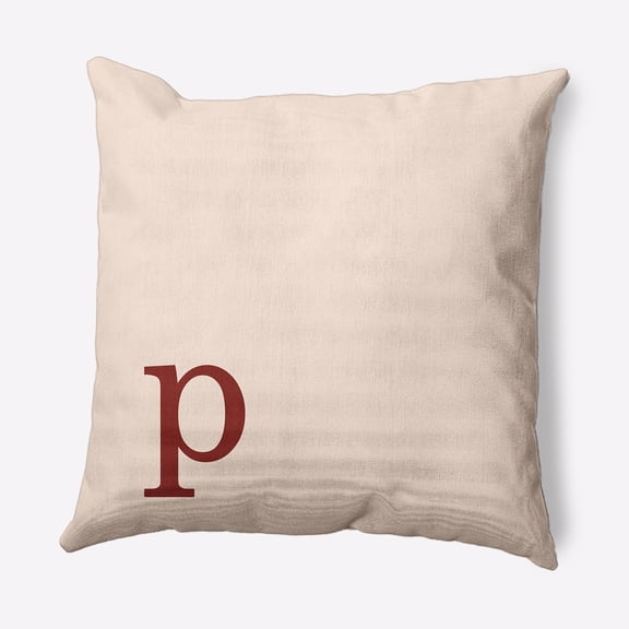Simply Daisy 16" x 16" Modern Monogram Decorative Throw Pillow, Maple Red