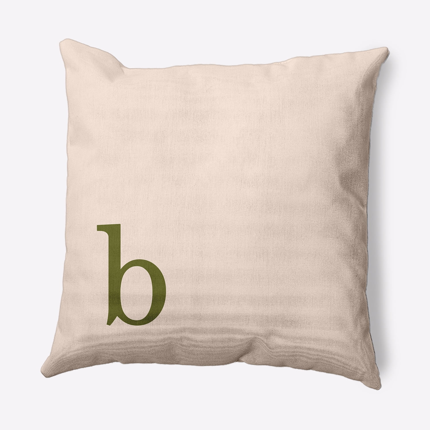 Simply Daisy 16" x 16" Modern Monogram Decorative Throw Pillow, Olive