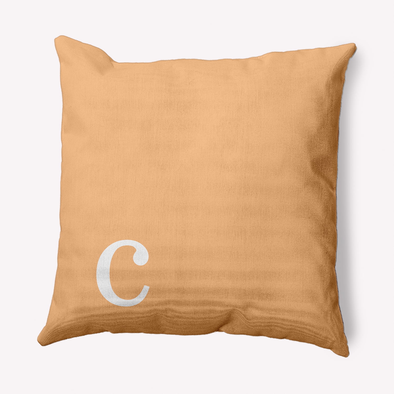 Simply Daisy 16" x 16" Modern Monogram Decorative Throw Pillow, Pale Gold