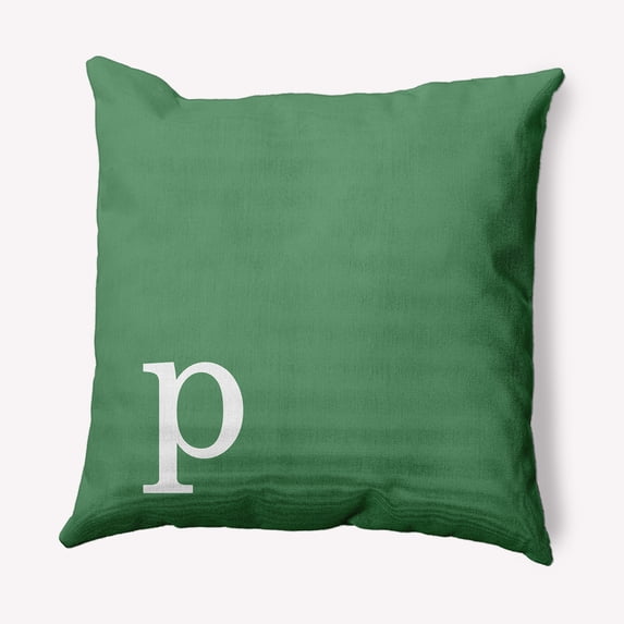 Simply Daisy 16" x 16" Modern Monogram Decorative Throw Pillow, Sage