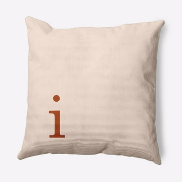 Simply Daisy 16" x 16" Modern Monogram Decorative Throw Pillow, Sienna