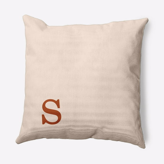 Simply Daisy 16" x 16" Modern Monogram Decorative Throw Pillow, Sienna