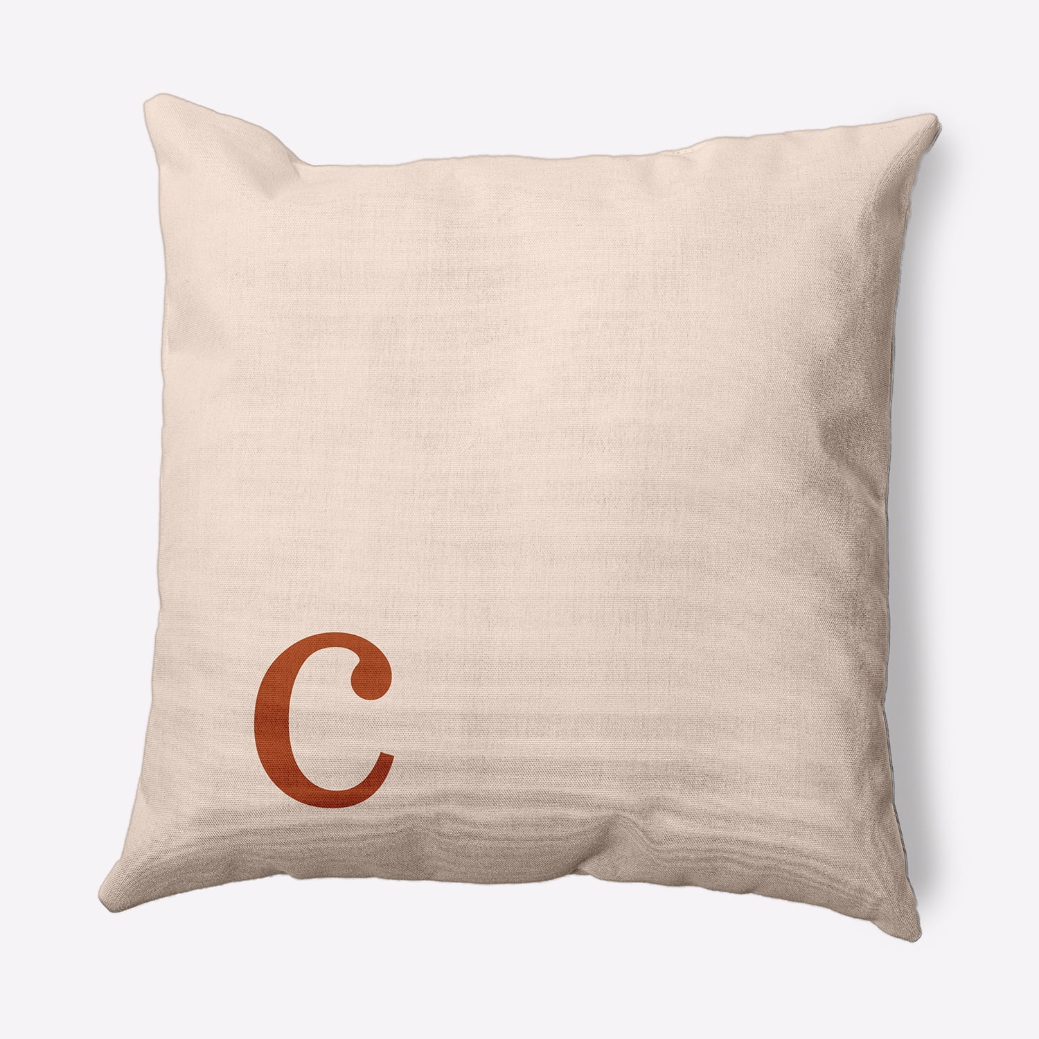 Simply Daisy 16" x 16" Modern Monogram Decorative Throw Pillow, Sienna