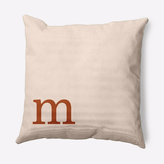 Simply Daisy 16" x 16" Modern Monogram Decorative Throw Pillow, Sienna