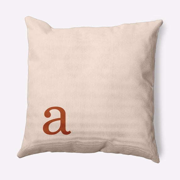 Simply Daisy 16" x 16" Modern Monogram Decorative Throw Pillow, Sienna