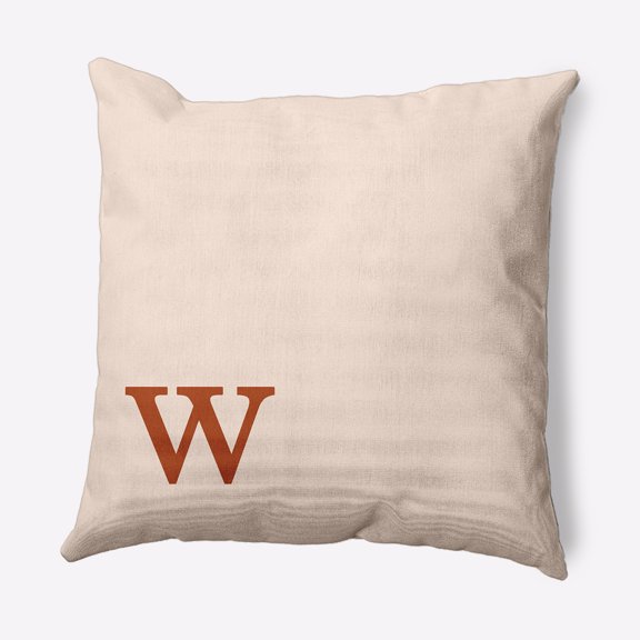 Simply Daisy 16" x 16" Modern Monogram Decorative Throw Pillow, Sienna