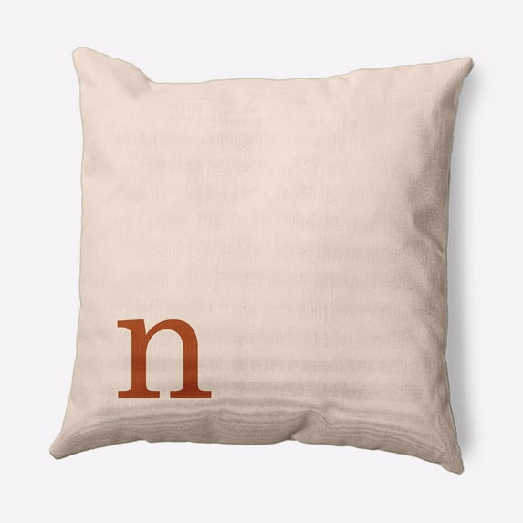 Simply Daisy 16" x 16" Modern Monogram Decorative Throw Pillow, Sienna
