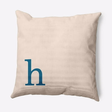Simply Daisy 16" x 16" Modern Monogram Indoor/Outdoor Polyester Throw Pillow, Autumn Blue