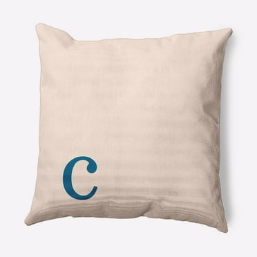 Simply Daisy 16" x 16" Modern Monogram Indoor/Outdoor Polyester Throw Pillow, Autumn Blue
