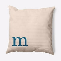 Simply Daisy 16" x 16" Modern Monogram Indoor/Outdoor Polyester Throw Pillow, Autumn Blue