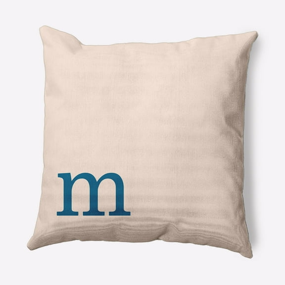 Simply Daisy 16" x 16" Modern Monogram Indoor/Outdoor Polyester Throw Pillow, Autumn Blue