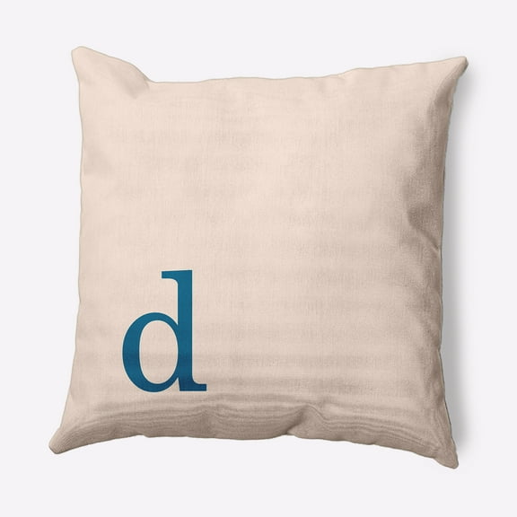 Simply Daisy 16" x 16" Modern Monogram Indoor/Outdoor Polyester Throw Pillow, Autumn Blue