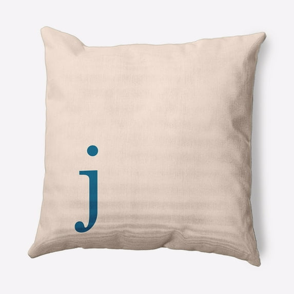 Simply Daisy 16" x 16" Modern Monogram Indoor/Outdoor Polyester Throw Pillow, Autumn Blue